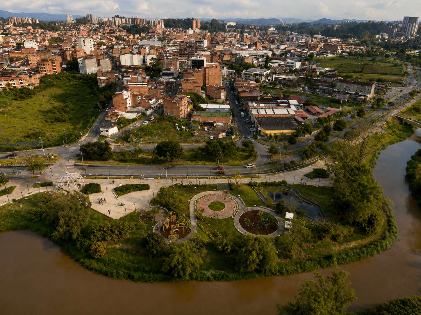 Urban masterplan illustrating the integration of memorial spaces, ecological infrastructure and public life.